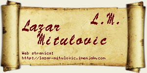 Lazar Mitulović vizit kartica